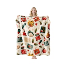 Noel Fral Küçük Battaniye Festival Atmosferi Pratik Kullanım-mt-flr-225 75 100 Yeşil