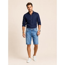 Vigoss 90341-73605 Erkek Comfort Mıd Waıst Denim Şort 90341-73605 Açık Mavi