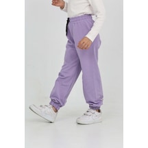 Toontoy Kız Çocuk Paça Ayı Baskılı Eşofman Alt Lila