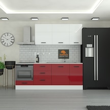 230 Cm Mutfak Dolabı Mdf Kapak Tezgah Dahil Yrkn230 101 Kırmızı