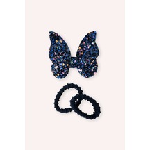 Panço Kız Çocuk Glitterlı Mavi Toka Seti 2512GK09026
