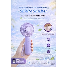 Taşınabilir Mini Fan 300mah Kablosuz Sessiz Güçlü Motor Yaz İçin Serinlik Sağlar 3 Kademeli Serinlik