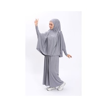 Zahranur Asya Model Namaz Elbisesi -gri Gri