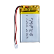 Powermaster 3.7 Volt 200 Mah Lityum Polimer Şarjlı Pil 3x20x35 Mm Akıllı Saat Kulaklık Pili