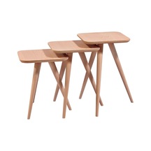 Mkd - Zgn 106 / Kare Retro Zigon Sehpa Ham Cilasız Ahşap