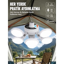 Mey İthalat Usb Ve Solar Şarjlı Katlanabilir 5 Taraflı Led Lamba Çok Renkli