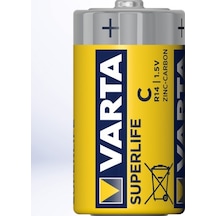 Varta 2014 Superlife Çinko Karbon Orta Boy C Pil 2'li