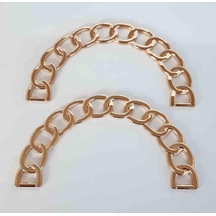 Angel Çanta Aksesuar Oval Zincir Model Light Gold Metal Çanta Sapı
