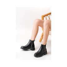 02-02 Siyah Taş Aksesuarlı Lastikli Günlük Kadın Bot Diğer