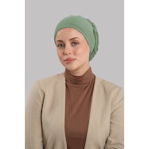 Hürrem Bone Yağ Yeşili Versa Kuyruklu Pratik Tesettür Bone Sandy Büzgülü 2515 36