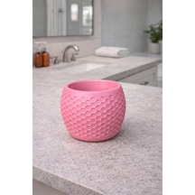 Honeycomb Desenli Pembe Saksı