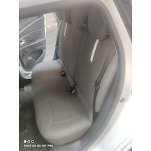 Clio 4 Arka Sırt 2+1 Komple Gri Deri Beyaz Şerit Gri Ip