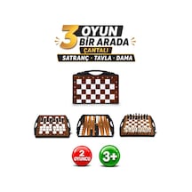 Çantalı Üçü Bir Arada Set - Satranç - Tavla - Dama