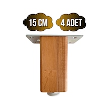 Kale Ayarlı Ahşap Ayak Mobilya Masa Ve Dolap Ayağı Kayın Kayın/gürgen Ağacı 15cm 4 Adet Ahşap Rengi