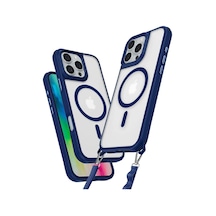 Apple İphone 16 Pro Max Kılıf Enka Magsafe Silikon Kılıf - Lacivert