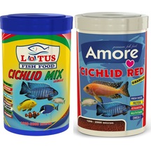 Cichlid Mix 1000ml ve Ciklet Red 1000ml Kutu Balık Yemi