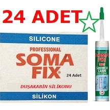24 Adet Duşakabin Silikonu Şeffaf Somafıx 320 Gr Nötr Kararmaz Şeffaf
