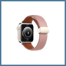 Bezos Watch 42mm Uyumlu Kr414 Daks Deri Kordon - Pembe Btkfz
