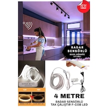 Ankara Teknik Sensörlü Beyaz Renk F- Cob Neon Led / Yüksek Lümen/ Dolap Alcıpan Tavan Led 4 Metre