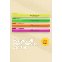 Pastel 38 Fosforlu Kalem 4'lü Neon Renkler Neon4lü