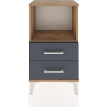 Arges Komodin Tek Raflı 2 Çekmeceli 44x30x80 Çam-antrasit Atlas Çam