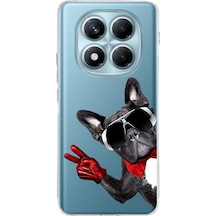 Xiaomi Redmi Note 14 Pro İle Uyumlu Köpek 2 Baskılı Kamera Korumalı Şeffaf Kılıf Şeffaf