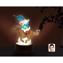 Kişiye Özel Erkek Jokey Karikatürlü Dekoratif 3D Biblo Led Işıklı
