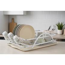 Deco Alüminyum Bulaşıklık Paslanmaz Bardak Tabak Kurutma Sepeti Gümüş