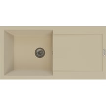 Polex Cristalüx Granit Evye P-X1 Bej Tezgah Altı Ve Tezgah Üstü Mutfak Evyesi 98x49.5 CM