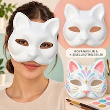 Mey İthalat Kendin Tasarla Kişiselleştirilebilir Boyanabilir Kedi Maskesi