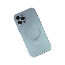 Apple iPhone  Uyumlu-  12 Pro Max Kılıf Moshi Lens Magneticsafe Silikon - Sierra Blue