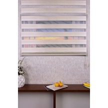 Açık Gri Kendinden Desenli Etek Dilimsiz Ds11747 V3 Zebra Stor Güneşlik Perde