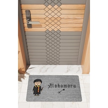 Rugmood Modern Dijtal Baskı Gri Harry Potter Kapı Önü Paspası