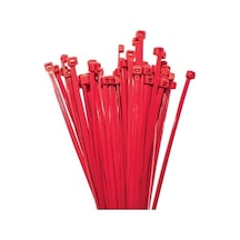 300x4,8 Kırmızı Kablo Bağı Cırt Plastik Kelepçe 50 Adet