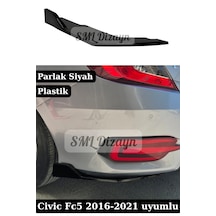 Honda Civic Fc5 Uyumlu Arka Flap Seti - Parlak Siyah Piano Black Tampon Bıçağı Plastik Sağ-sol Takım
