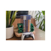 Ps5 Logolu Cd Stand Rafı, İkonik Tuş Simgeli Oyun Kutusu Cd Rafı Stand Organizer2