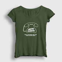 Presmono Kadın High Arctic Monkeys T-shirt Haki