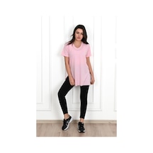 Kadın V Yaka Yırtmaçlı T-shirt 8783-22 001