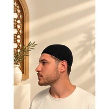 Erkek Namaz Takkesi Zikzak Desenli Standart Beden Mv001 Hac Umre Ve Günlük Kullanım Takkesi Lacivert