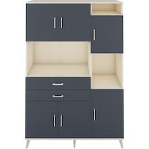 Hyperion Dolap 9 Raflı 2 Çekmeceli 6 Kapaklı 132x44x195 Aytaşı-antrasit/antrasit Antrasıt/antrasıt
