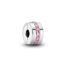 Pembe Parıltılı Sıra Klipsli Charm