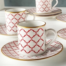 Regna Home Harmony Luna Kırmızı 6 Kişilik Kahve Fincan Tak