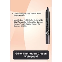 Glitter Eyeshadow Crayon Waterproof No: 55 Midnight Black - Simli Kalem Göz Farı 0