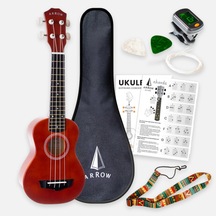 Arrow Pb10 Nt Soprano Natural Dark Top Ukulele Set