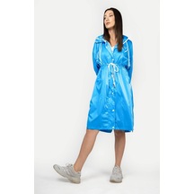 Pua Fashion Mavi Kalpli Kapşonlu Trench 001
