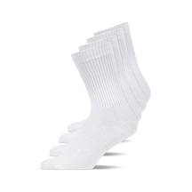 Düz Beyaz Unisex Tenis Çorap 6'lı Beyaz