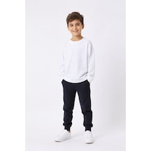 Eray Alp Kids Unisex Çocuk Beyaz Basic Sweatshirt Günlük Rahat Kombin