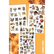 Cat Collection Sticker Seti, Ajanda Ve Günlük İçin, Kendinden Yapışkanlı, Dekoratif, 10x20 Cm, 1
