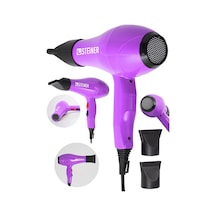 Tr Alman 3600 Watt Profesyonel Saç Kurutma Makinesi Fön Makinesi Ac Motor Ms-9001 Pembe + 2 Adet Başlık