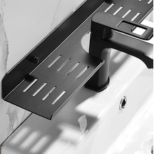 Metal Banyo Mutfak Düzenleyici Mutfak Organizer Şampuan Rafı 40 Cm Siyah
